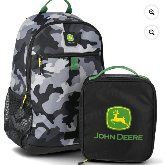 John Deere Other - John Deere Boys' August 17" Laptop Backpack with Lunch Box, Black Camo